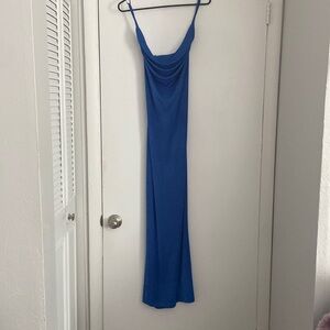 Solid tie backless Ruched Dress